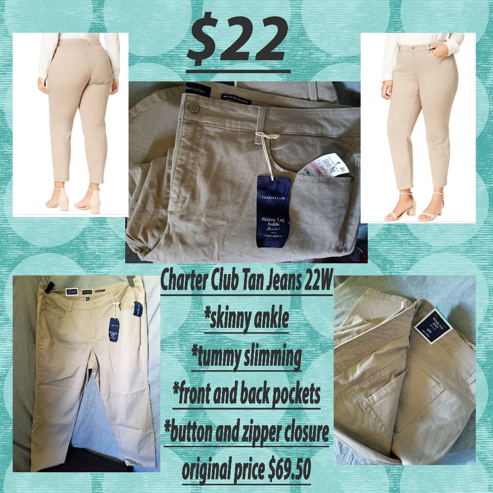 Charter Club Tan Jeans 22W